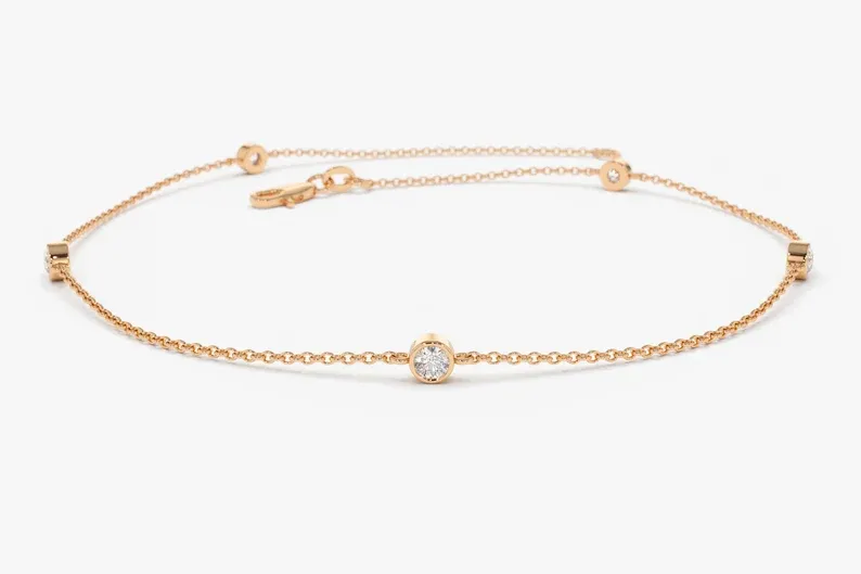 0.20ctw Round Cut Bezel Set Diamond Bracelet