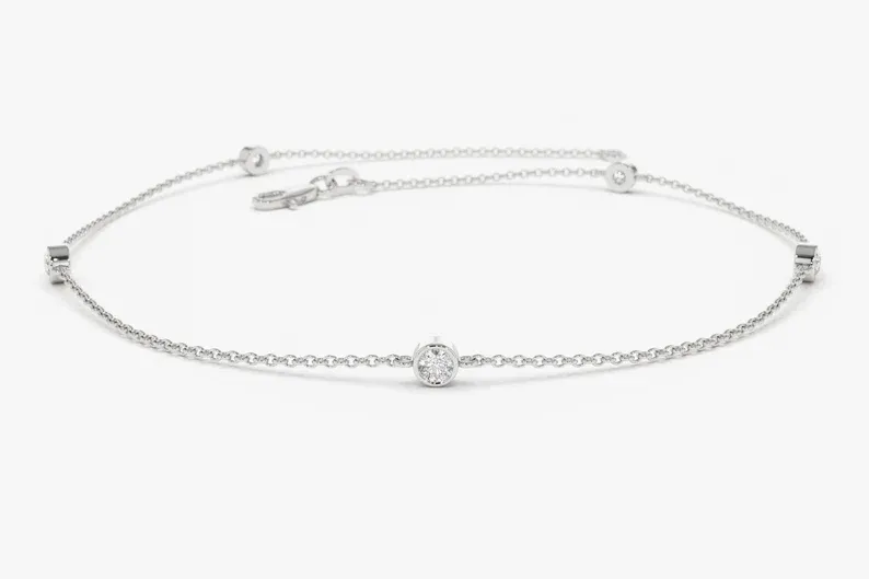 0.20ctw Round Cut Bezel Set Diamond Bracelet