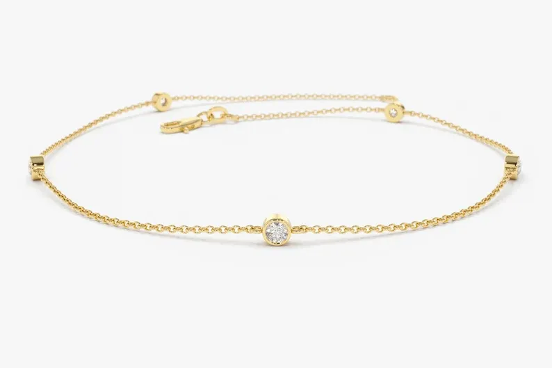 0.20ctw Round Cut Bezel Set Diamond Bracelet
