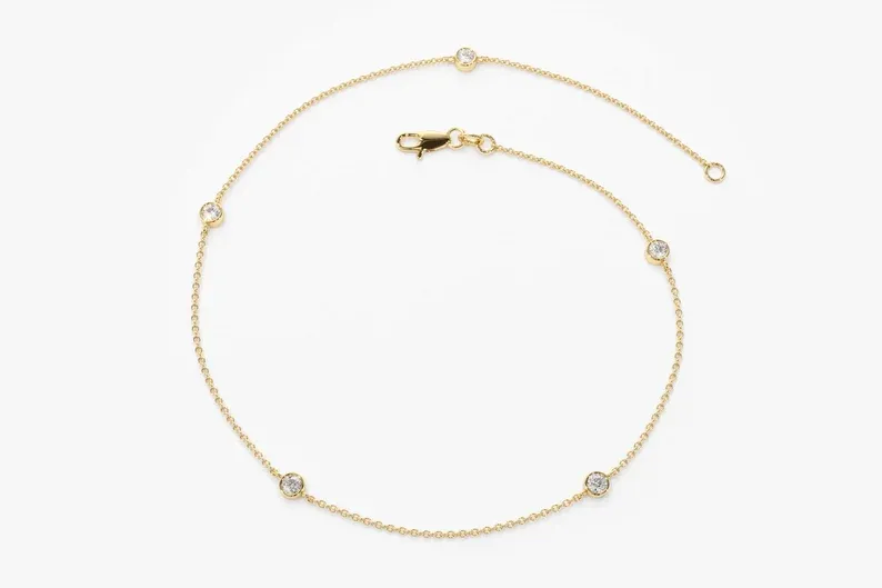 0.20ctw Round Cut Bezel Set Diamond Bracelet