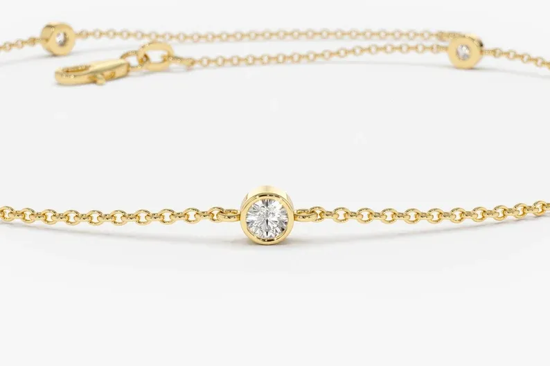 0.20ctw Round Cut Bezel Set Diamond Bracelet