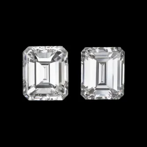 0.81ct VINTAGE EMERALD CUT G-H VS1 DIAMOND PAIR STUD EARRINGS NATURAL LOOSE 3/4