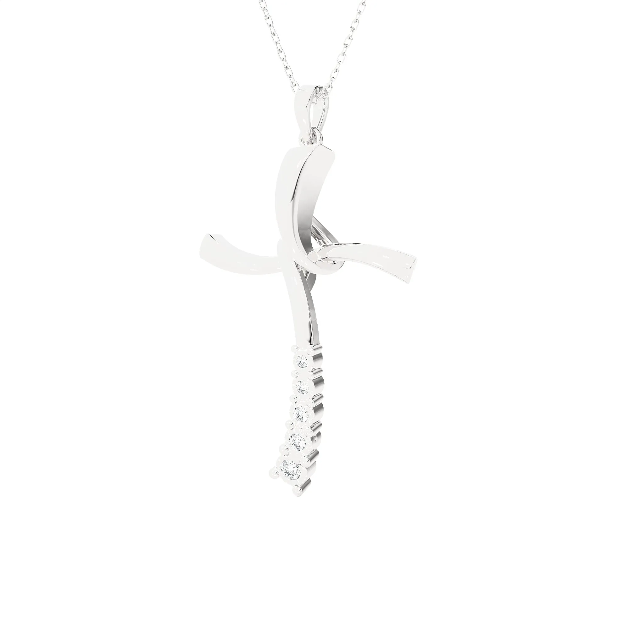 1/10 ctw Round Lab Grown Diamond Cross Pendant