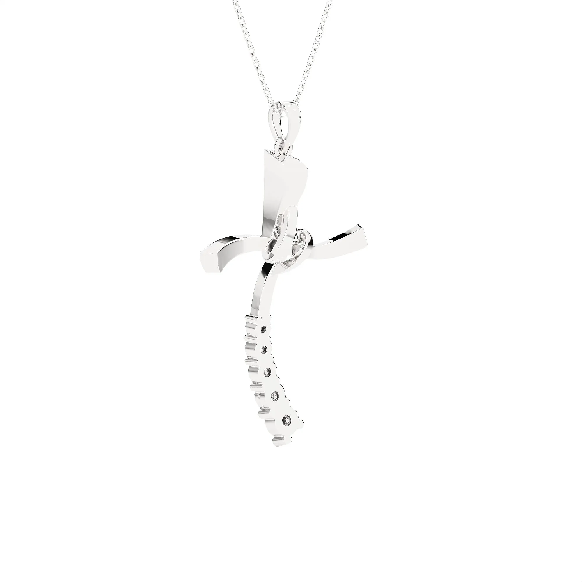 1/10 ctw Round Lab Grown Diamond Cross Pendant