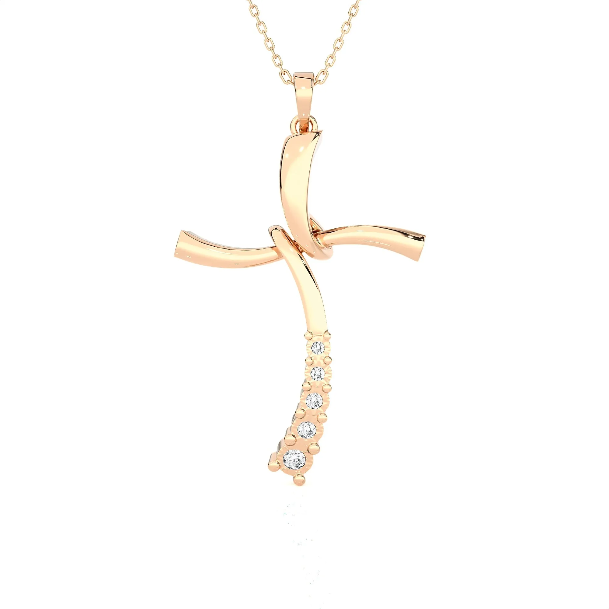 1/10 ctw Round Lab Grown Diamond Cross Pendant