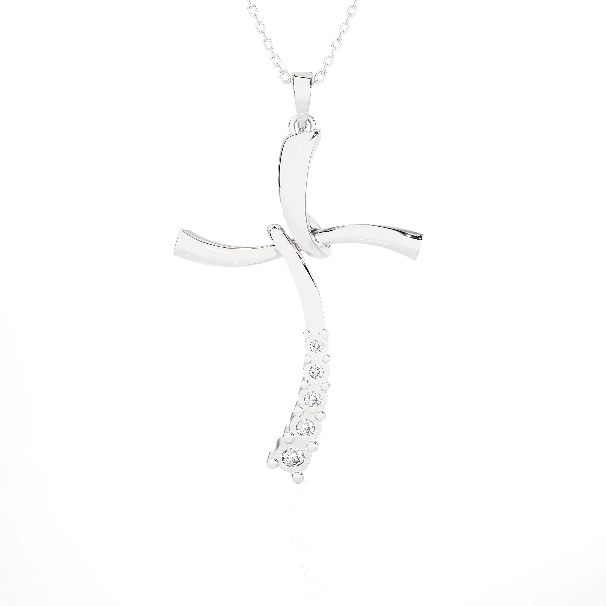 1/10 ctw Round Lab Grown Diamond Cross Pendant