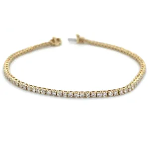 14ct Yellow Gold 2.11ct Laboratory Grown Diamond Tennis Bracelet