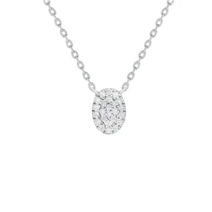 14K 24D0.13CT OVAL DIAMOND DISC NECKLACE (118N402400W14)