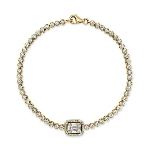 14k Gold & Baguette Diamond Tennis Bracelet - 1.95ct