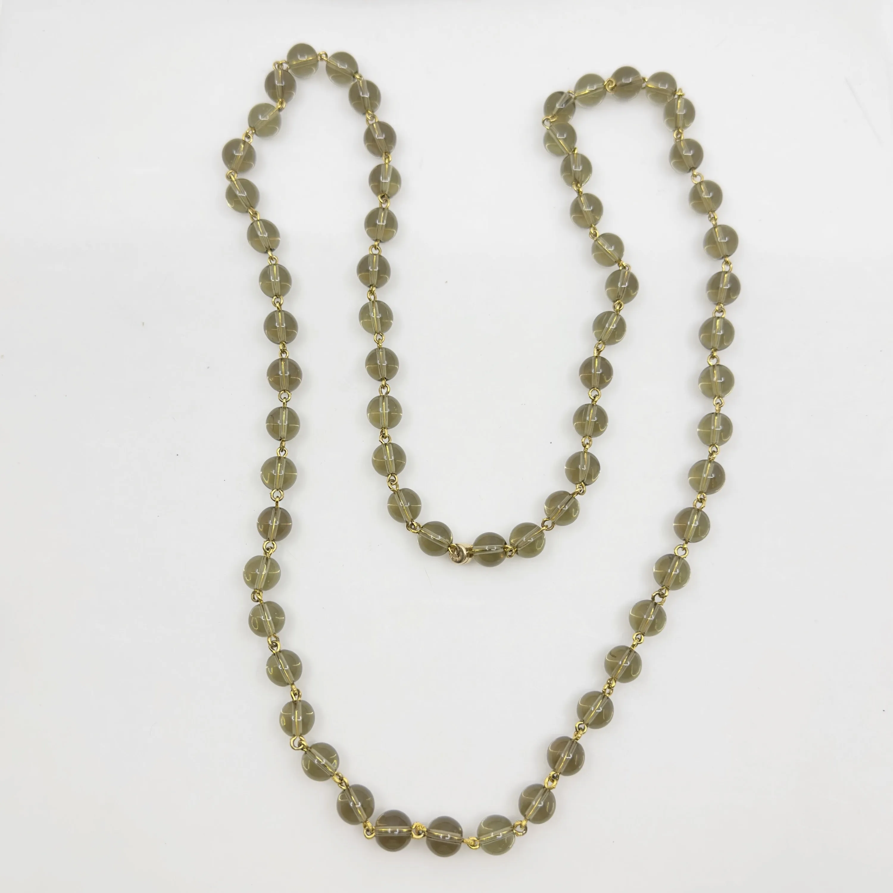14k Gold Filled smoky quartz bead necklace