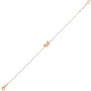 14K Rose Gold Diamond Butterfly Bracelet