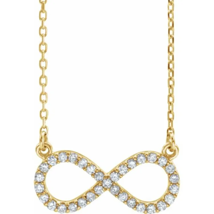 14K Yellow 1/6 CTW Natural Diamond Infinity 17" Necklace