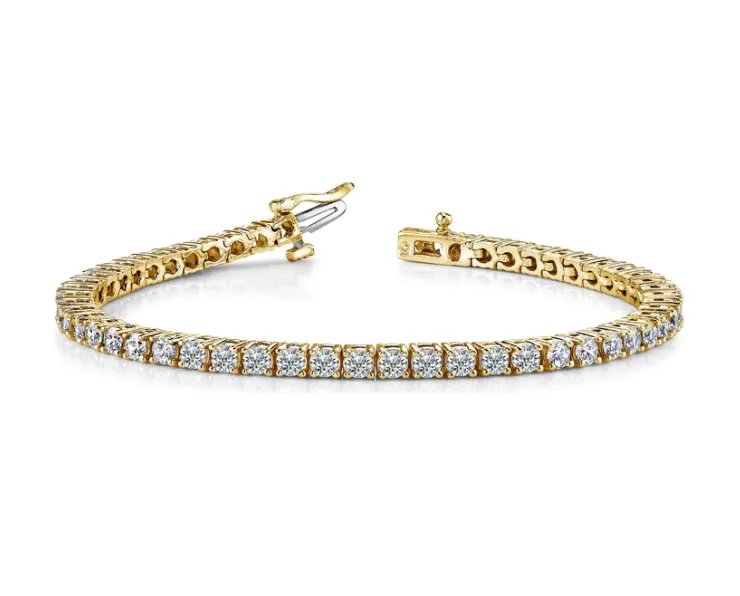 14k Yellow Gold 4.00ctw Diamond Tennis Bracelet (I8096)
