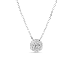 14KW 27D0.17CT,HEXAGON DIAMOND PENDANT NK  (118N402224W14DI1)