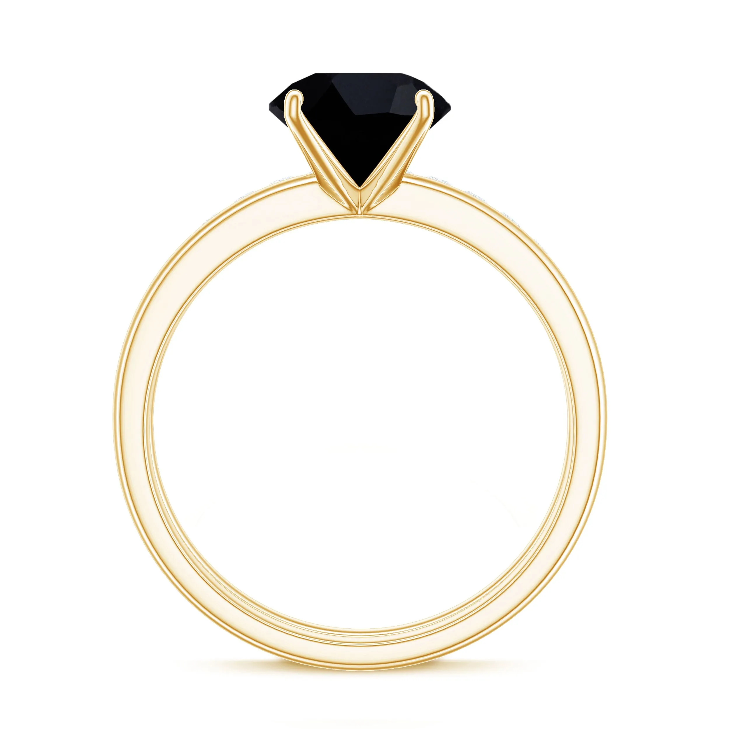 1.75 CT Solitaire Black Onyx Wedding Ring Set with Diamond