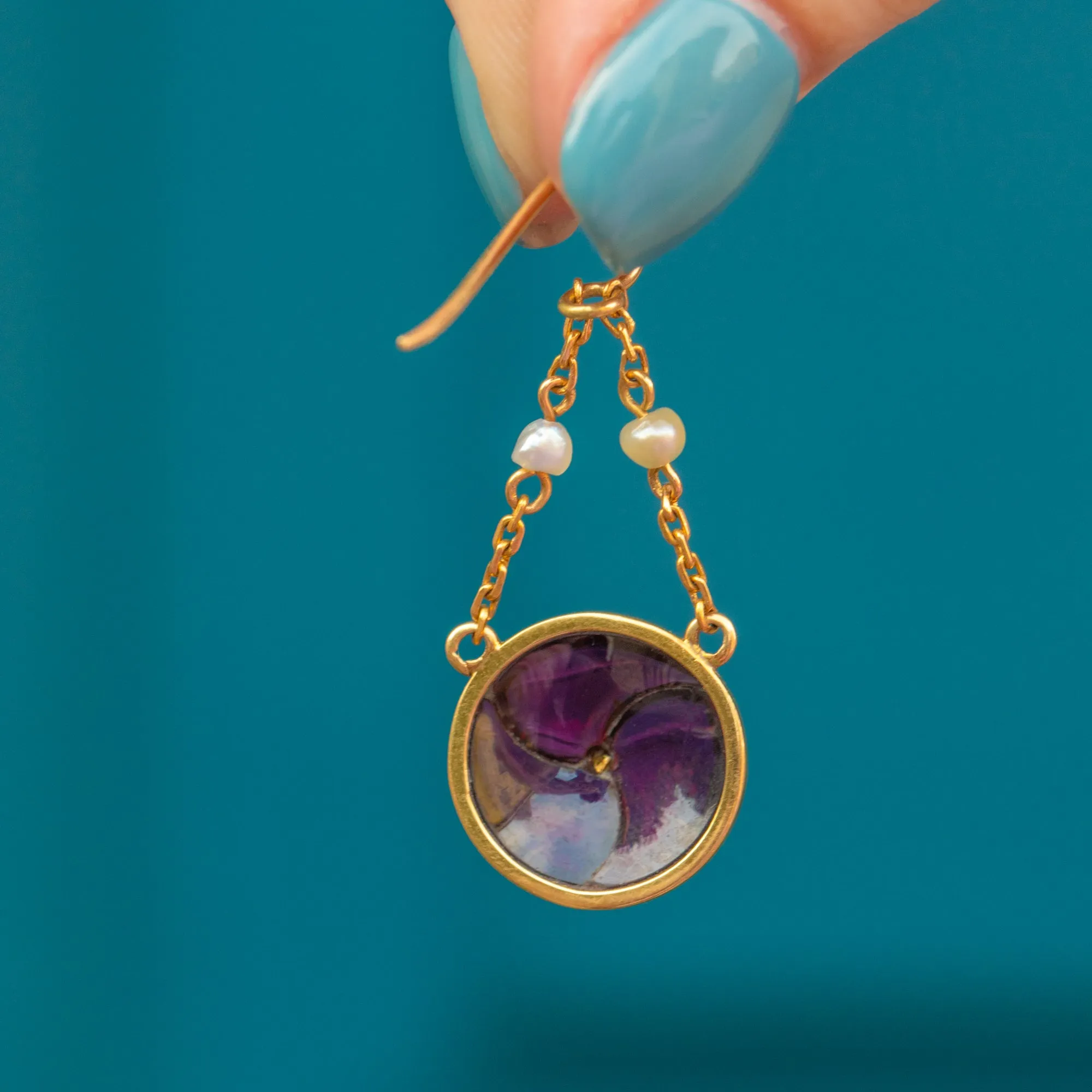18ct Gold Carved Garnet Cabochon Drop Earrings, 3.86ct