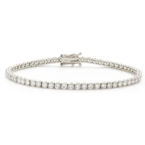 18ct White Gold 6.00ct Diamond Tennis Bracelet Gallery Set Women's 7.5" GIFT Box