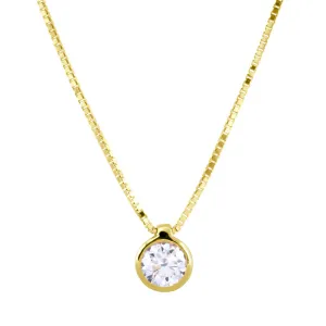18ct Yellow Gold Bezel Set 0.10ct Diamond Necklace KMI3584YR5J