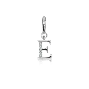 18k Gold Letter "E" Diamond Charms