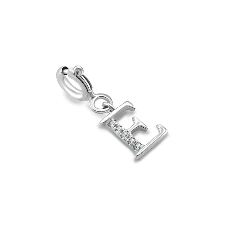 18k Gold Letter "E" Diamond Charms