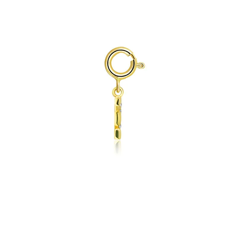 18k Gold Letter "E" Diamond Charms