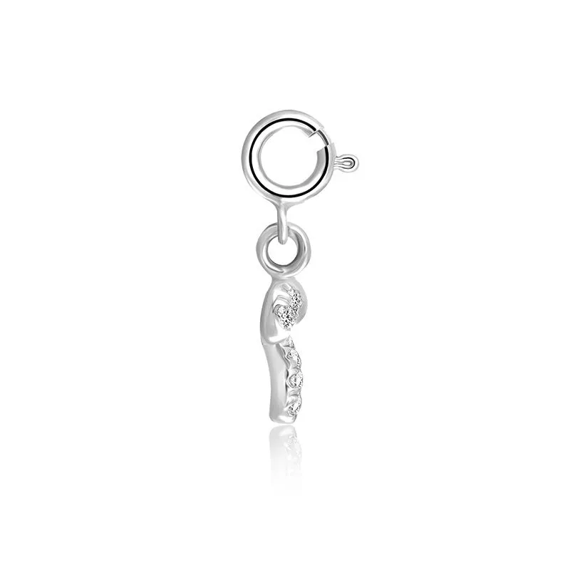 18k Gold Ribbon Bow Diamond Charms