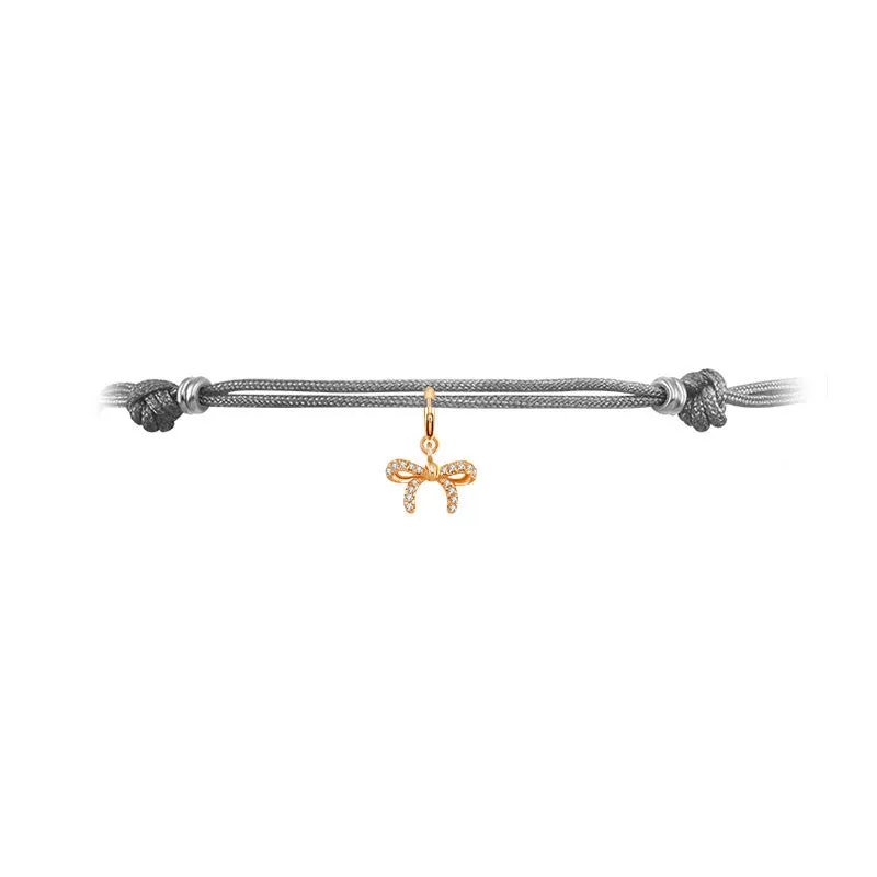 18k Gold Ribbon Bow Diamond Charms