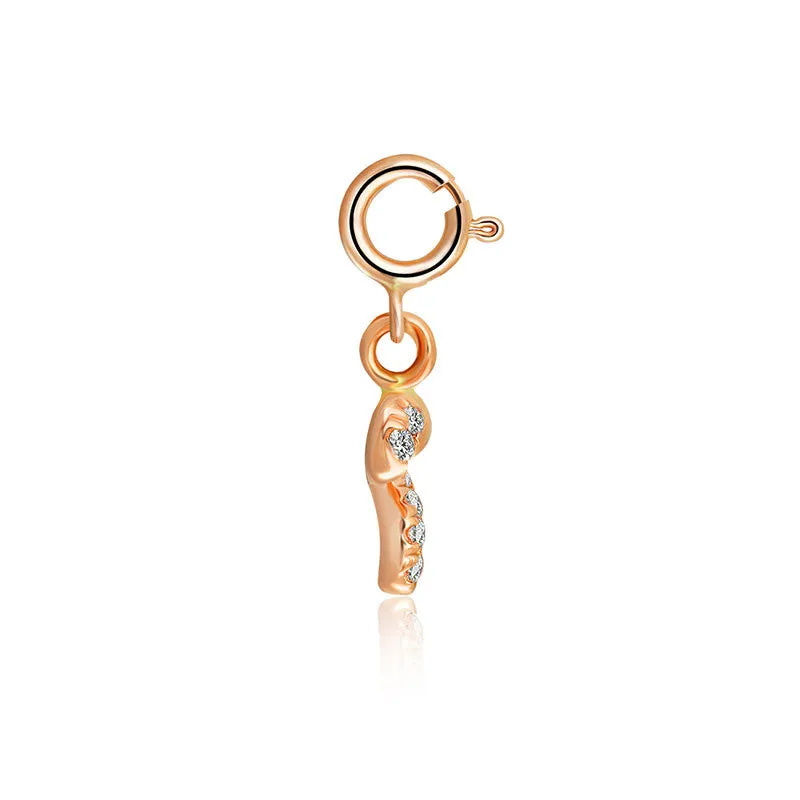 18k Gold Ribbon Bow Diamond Charms