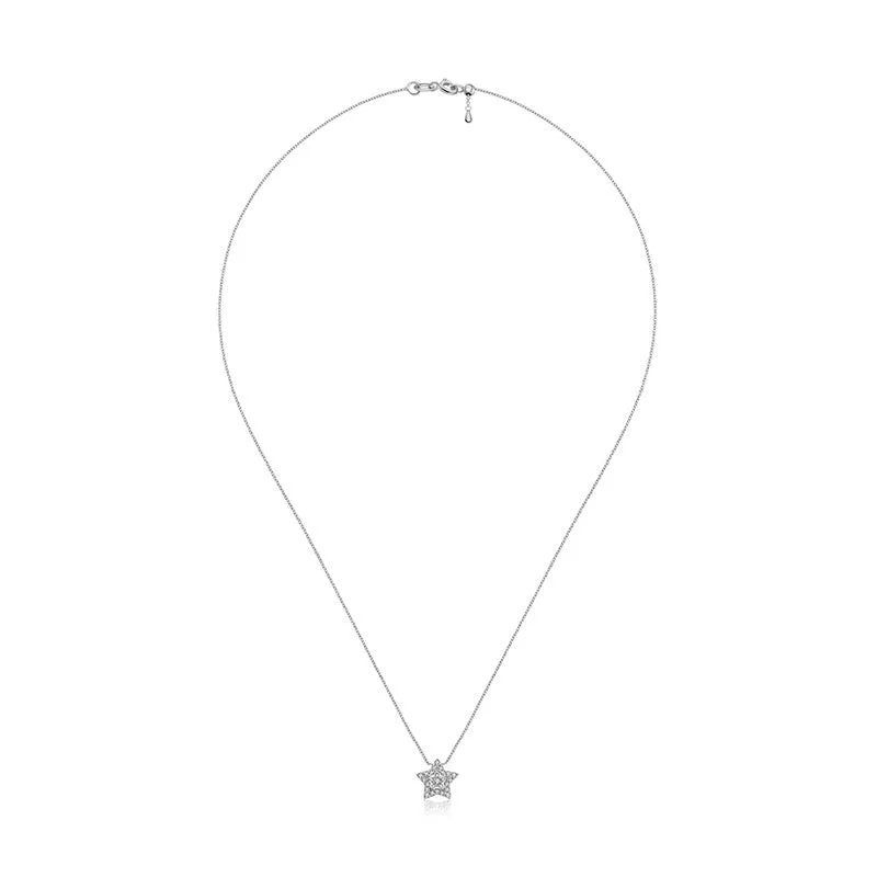 18k Gold Star Shape Diamond Necklace