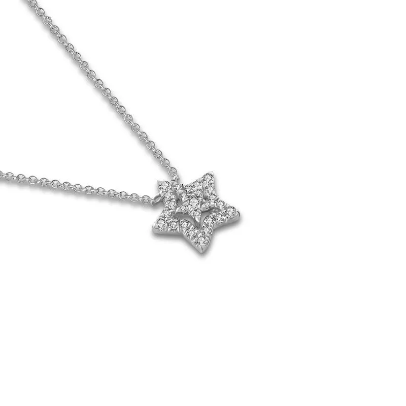 18k Gold Star Shape Diamond Necklace