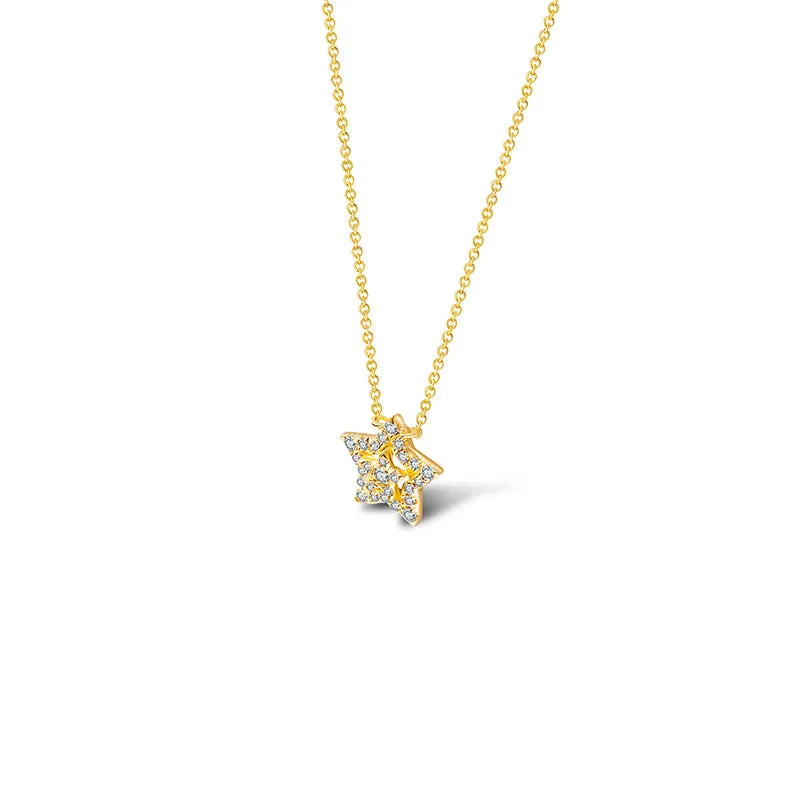 18k Gold Star Shape Diamond Necklace