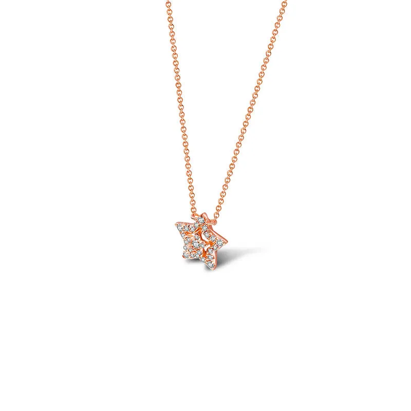 18k Gold Star Shape Diamond Necklace