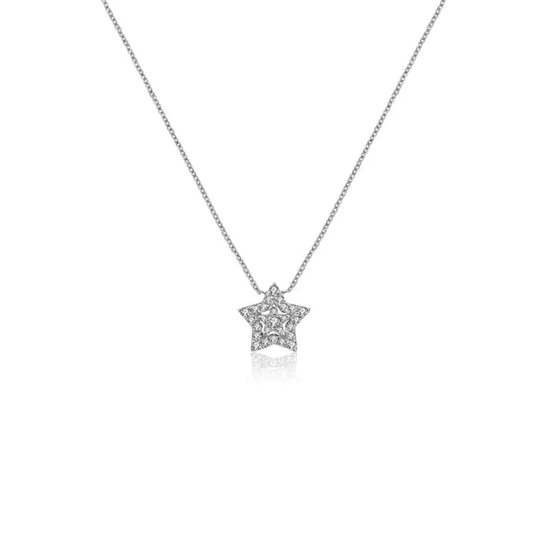 18k Gold Star Shape Diamond Necklace