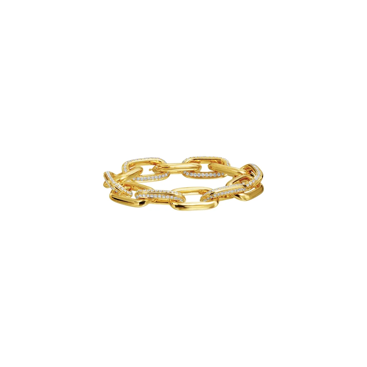 18K Yellow Gold Diamond Link Bracelet