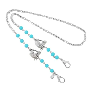 1928 Jewelry&reg; Silver Tone Turquoise Bead Horse Head Mask Holder 22 Inch
