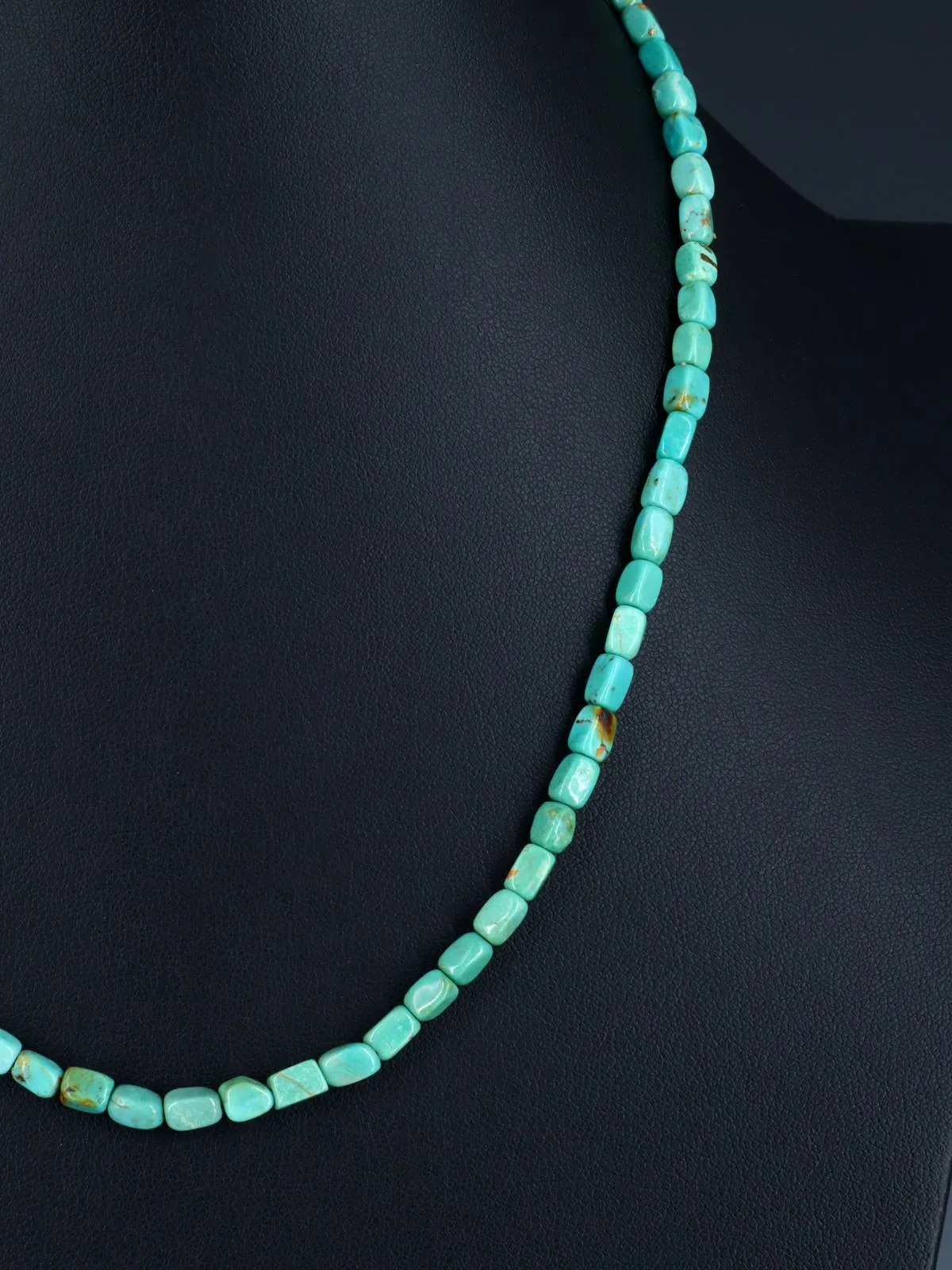19" Native American Jewelry Single Strand Turquoise Necklace