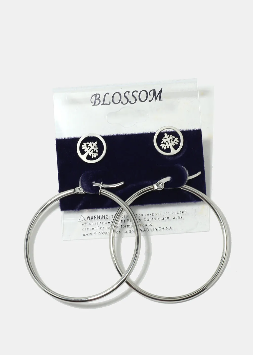 2-Piece Multi Design Stud & Hoop Earrings
