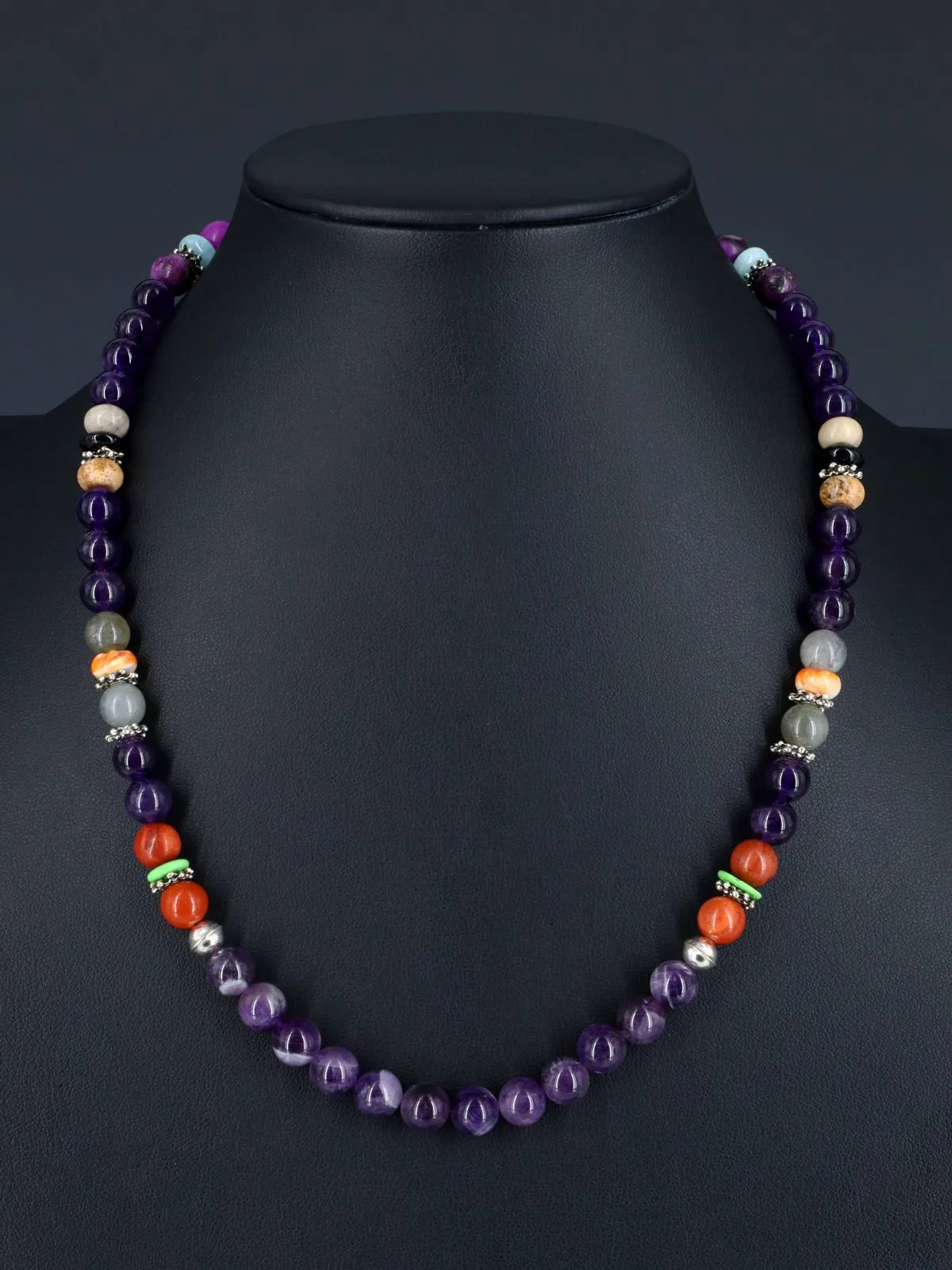 20" Navajo Single Strand Beaded Amethyst Necklace