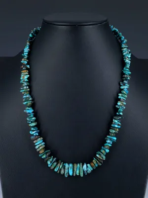 21" Navajo Single Strand Turquoise Nugget Necklace