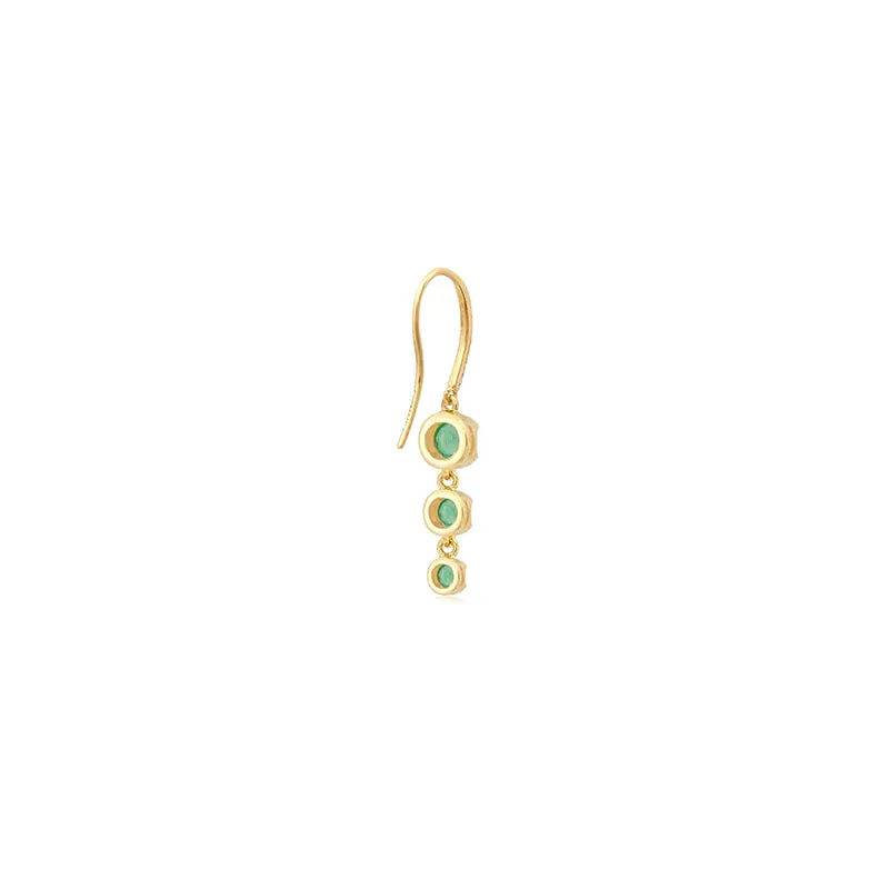 3 Graduated Illusion Set Emerald Earrings