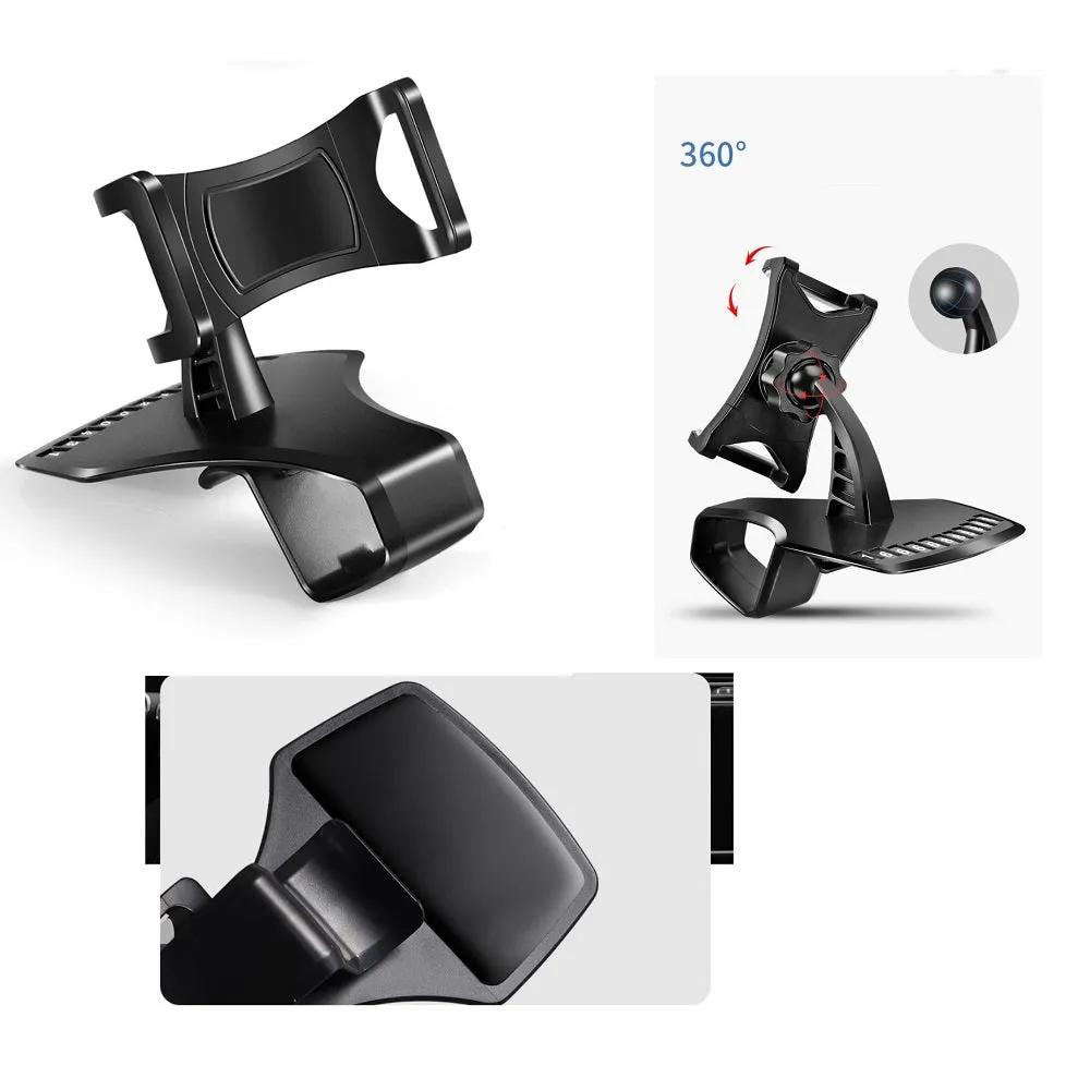 3 in 1 Car GPS Smartphone Holder: Dashboard / Visor Clamp   AC Grid Clip for ZTE Radiant, Z740 - Black