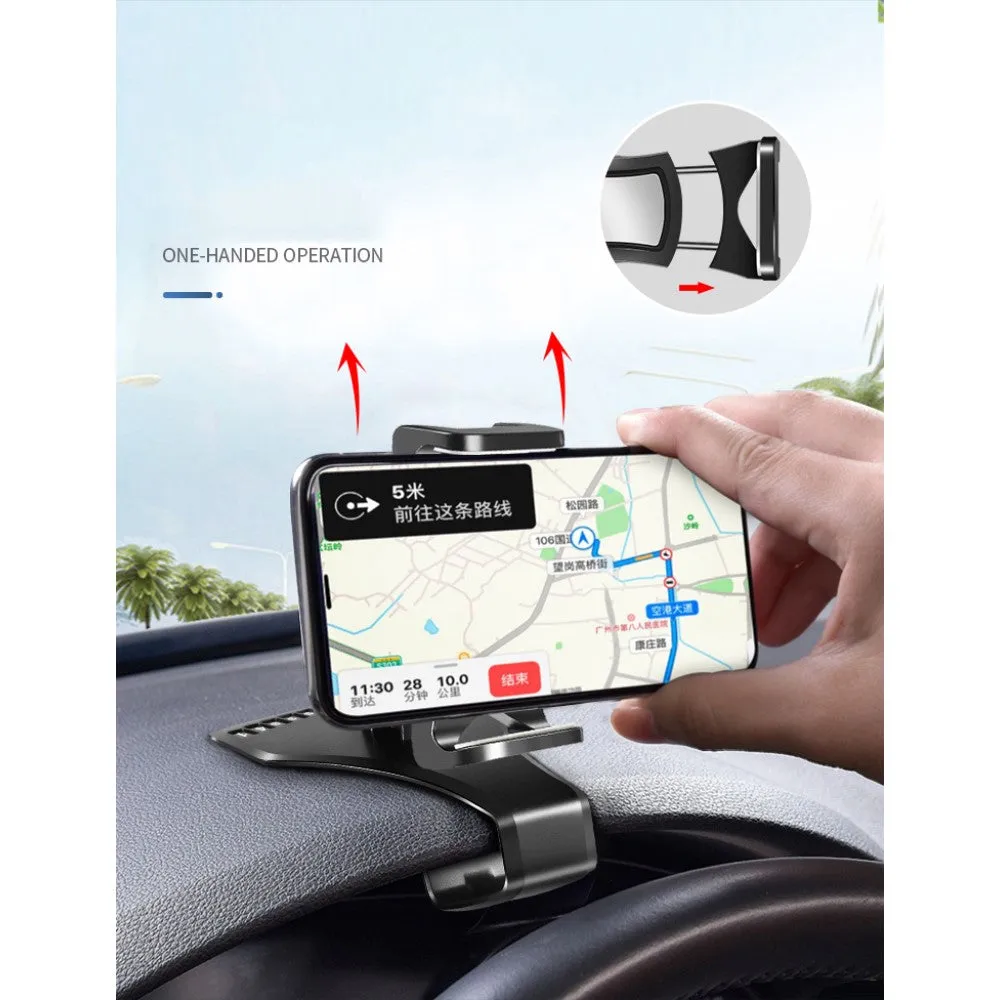 3 in 1 Car GPS Smartphone Holder: Dashboard / Visor Clamp   AC Grid Clip for ZTE Radiant, Z740 - Black
