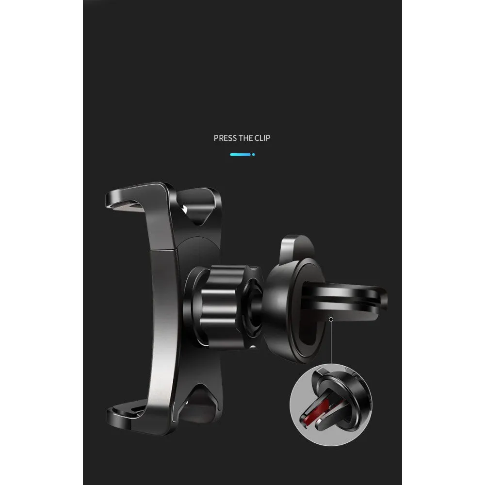 3 in 1 Car GPS Smartphone Holder: Dashboard / Visor Clamp   AC Grid Clip for ZTE Radiant, Z740 - Black
