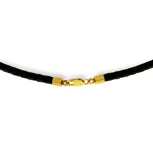 7.5 Carat 14K Solid Yellow Gold Leather Necklace Pearl Amethyst