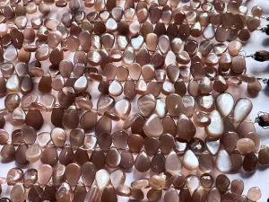 AAA Chocolate Moonstone Smooth Pear Briolette