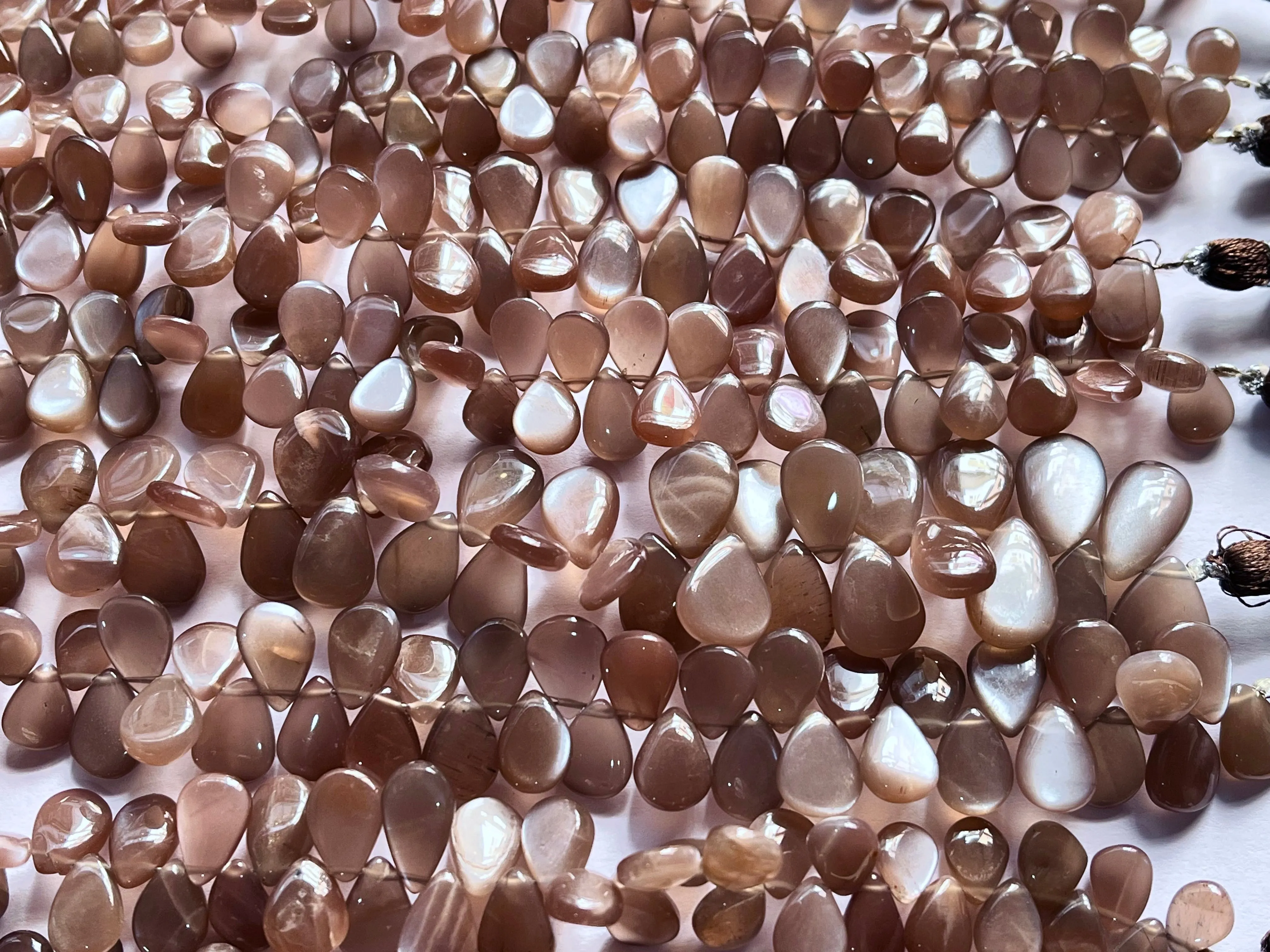 AAA Chocolate Moonstone Smooth Pear Briolette