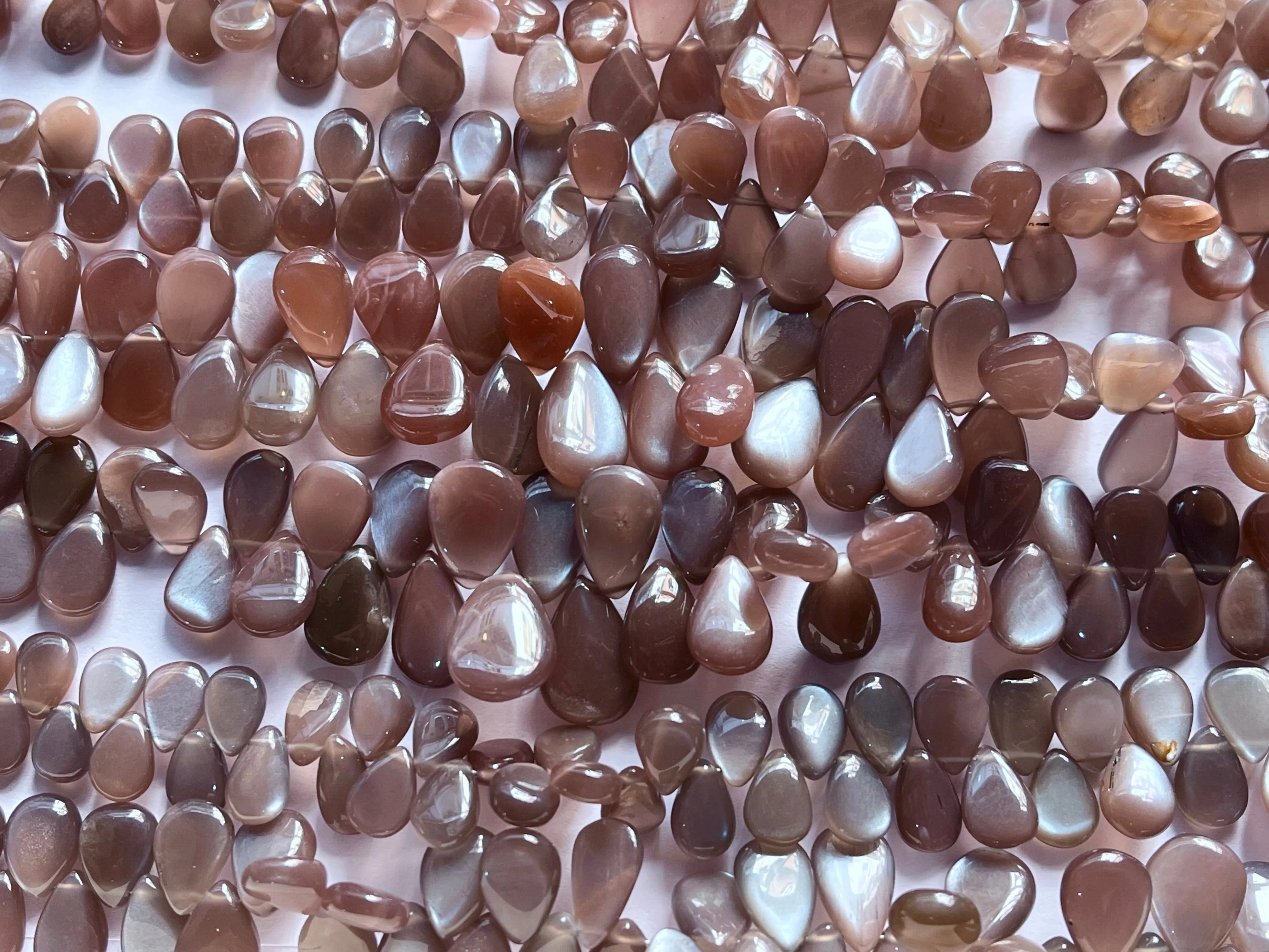 AAA Chocolate Moonstone Smooth Pear Briolette