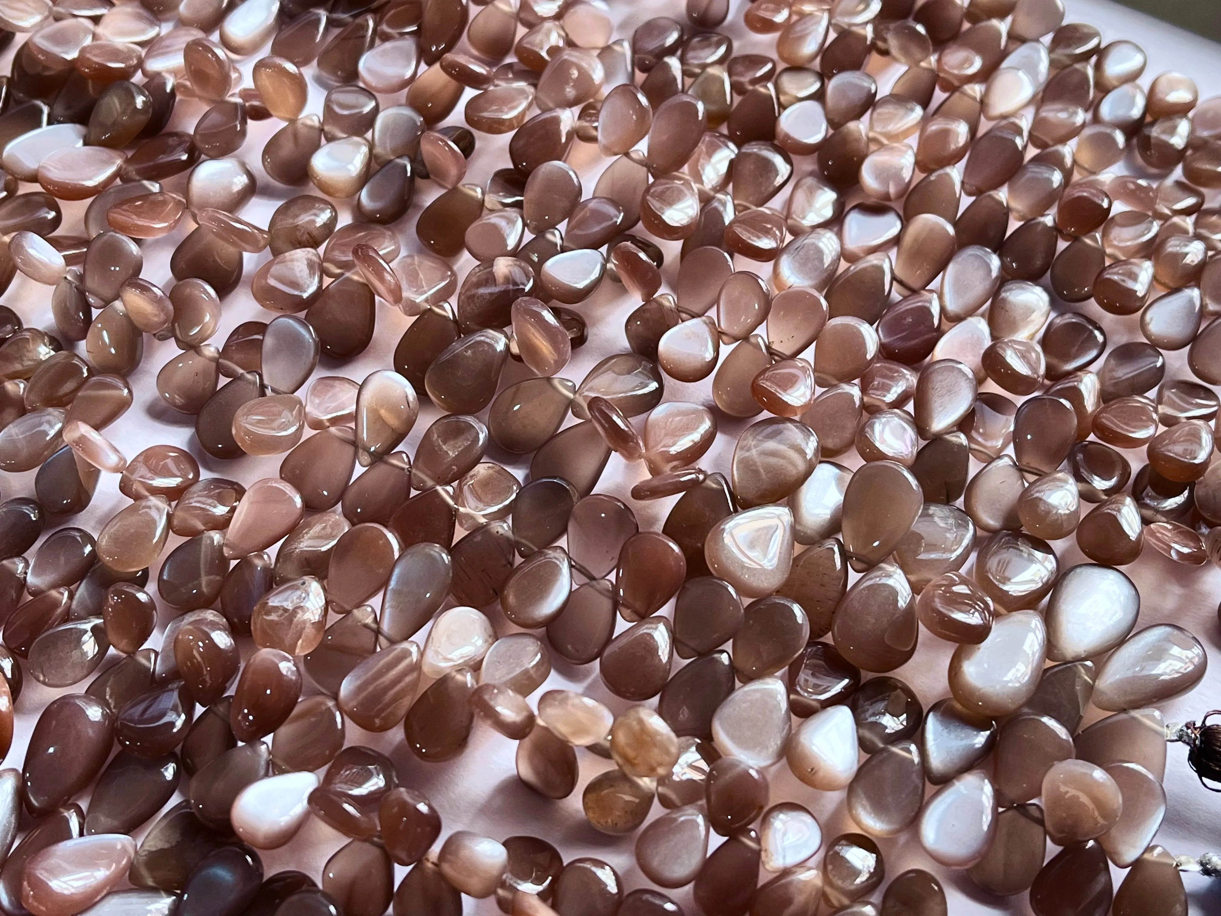 AAA Chocolate Moonstone Smooth Pear Briolette