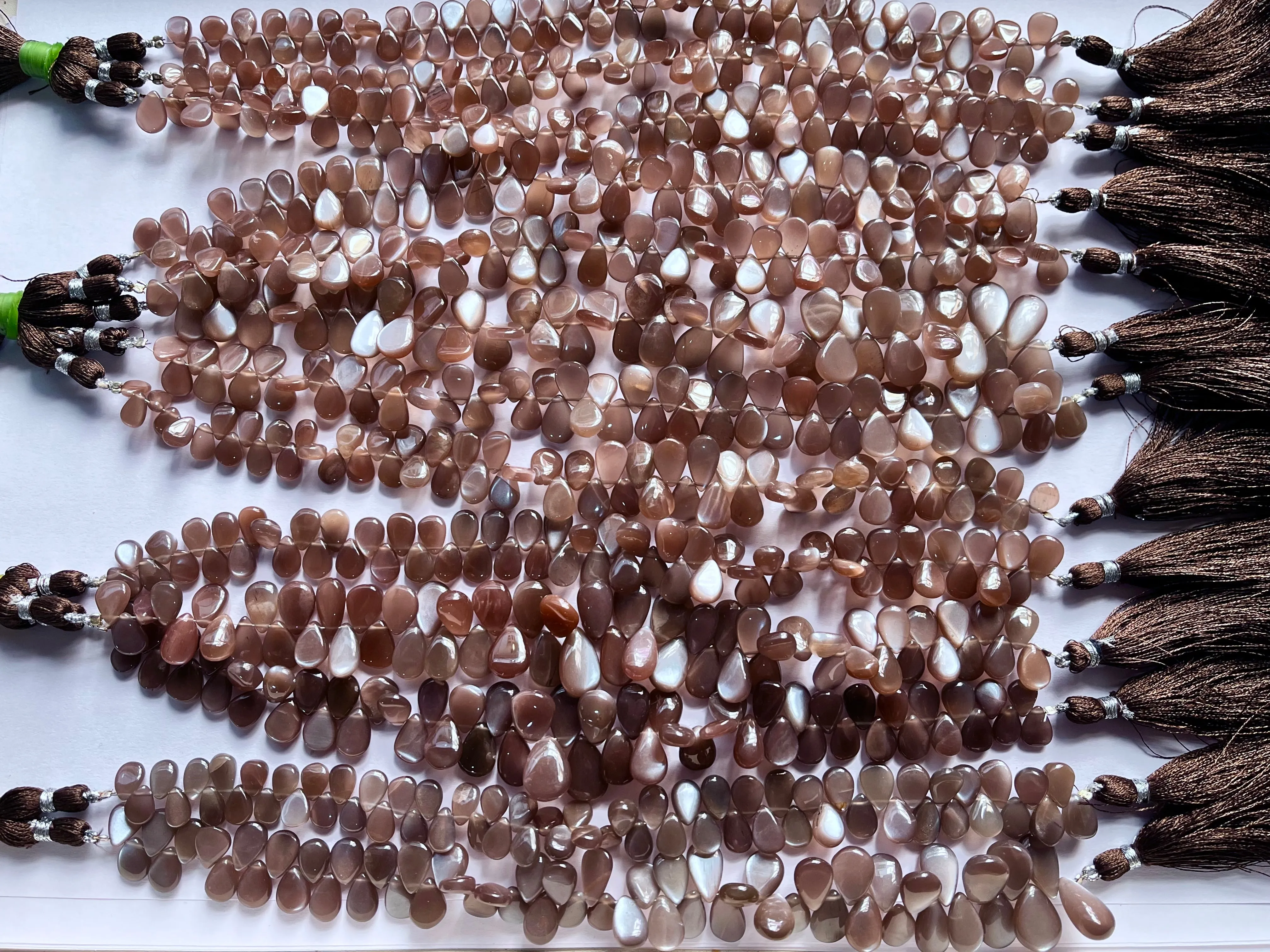 AAA Chocolate Moonstone Smooth Pear Briolette