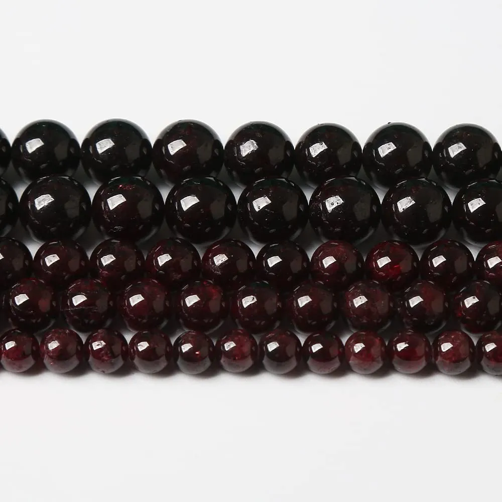 AAA Natural Garnet Stone Beads for Jewelry Making Energy Crystal Healing Power Gemstone DIY Bracelet Necklace 8mm 45pcs (8mm, Garnet )